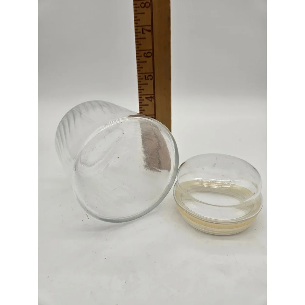 Glass Storage Jar Vintage‎ Swirled Pattern Apothecary Wedding Candy Canister